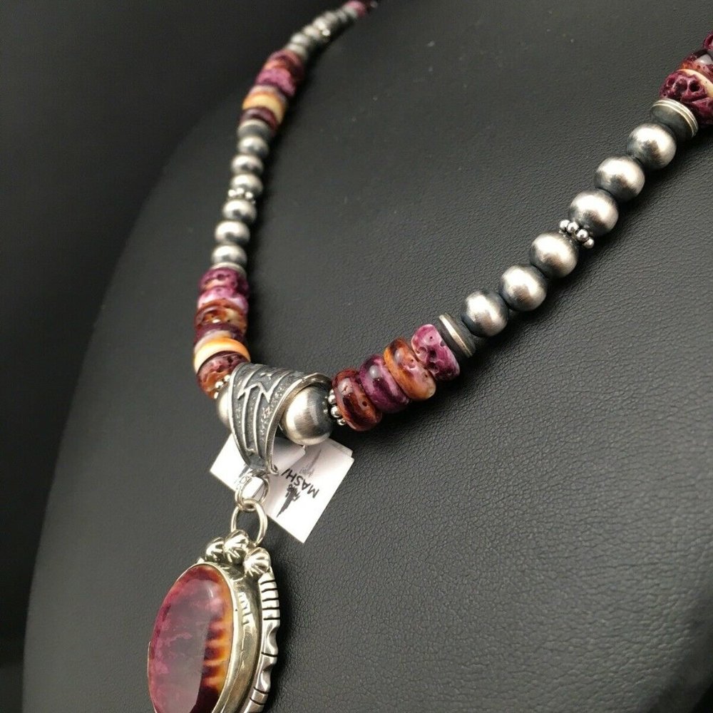 Women's Gift Navajo Purple Necklace Pendant Ln 22 - Picture 7 of 12
